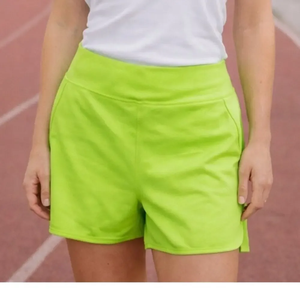 Athleta Lime Green Athletic Running  Shorts Large